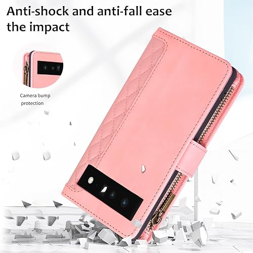 Miniatura 7 de Asuwish Funda para teléfono para Google Pixel 6 Pro con protector de pantalla de vidrio templado y correa cruzada para la muñeca, soporte para