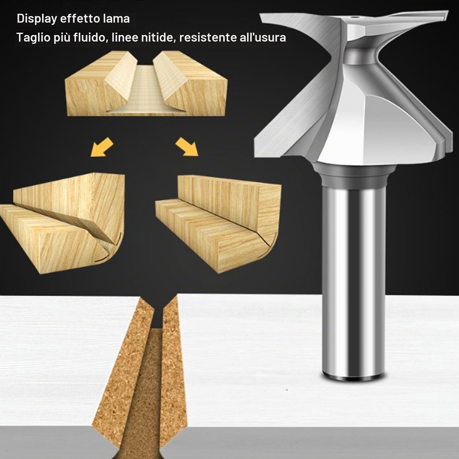 Punta del Router di Taglio Frese per Pannelli con Scanalatura con Gambo 1/2 Pollice, Punta per Fresatura Ad Fresa per Legno per la Lavorazione del Legno