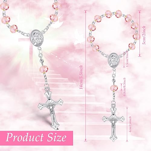 Miniatura 8 de Yinkin 30 piezas de rosario católico, rosario católico, recuerdos de bautismo para invitados, recuerdos de fiesta, rosario para bautismo con 30
