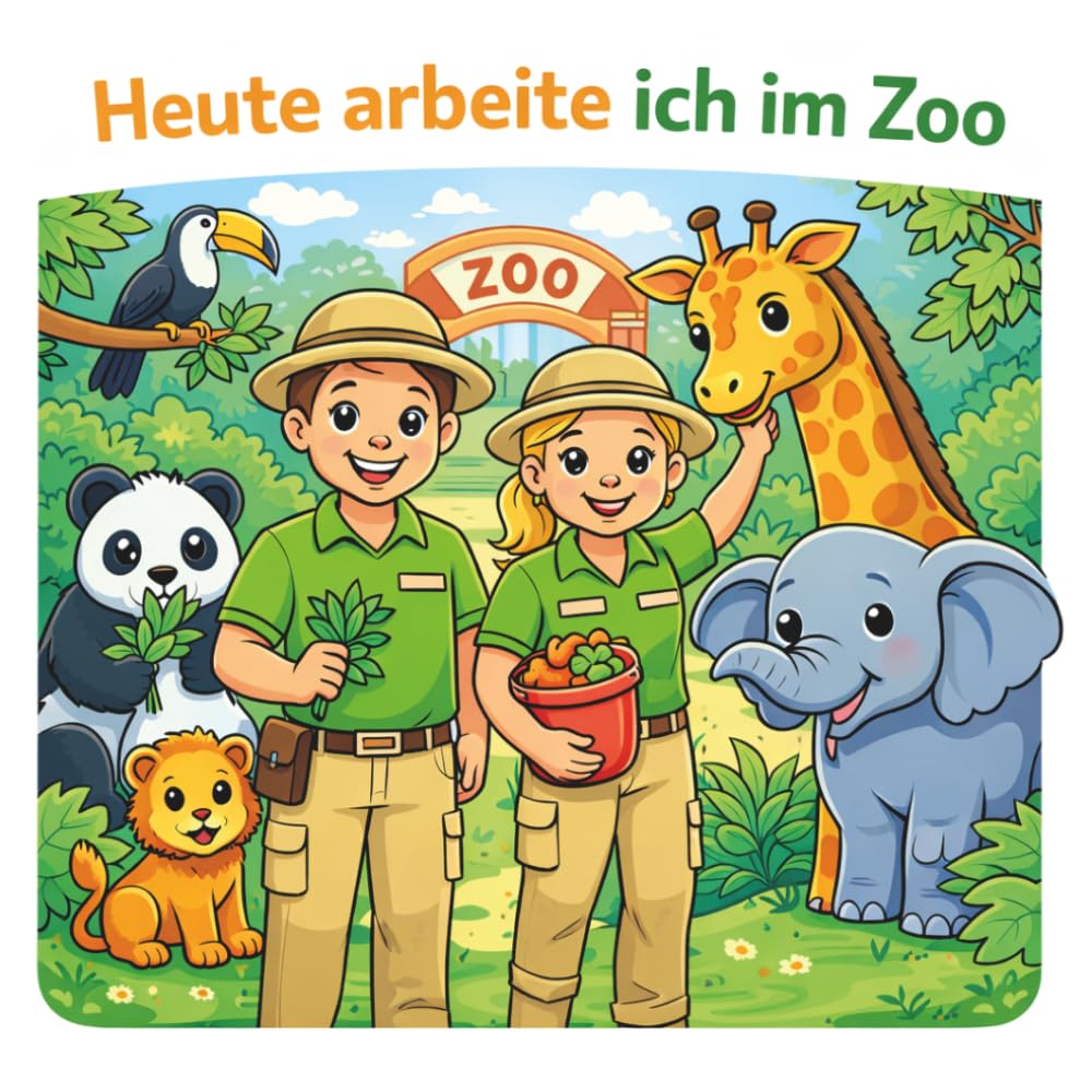Heute arbeite ich im Zoo: Malbuch für Kinder - Zootiere malen, entdecken und erleben