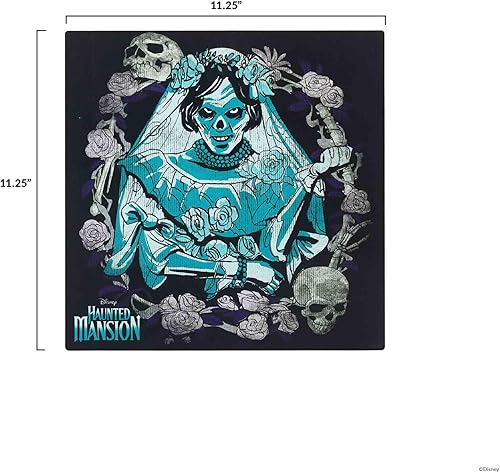 Vista 6 de Open Road Brands Disney Haunted Mansion - Corona de madera para decoración de pared de novia y calavera, espeluznante mansión embrujada