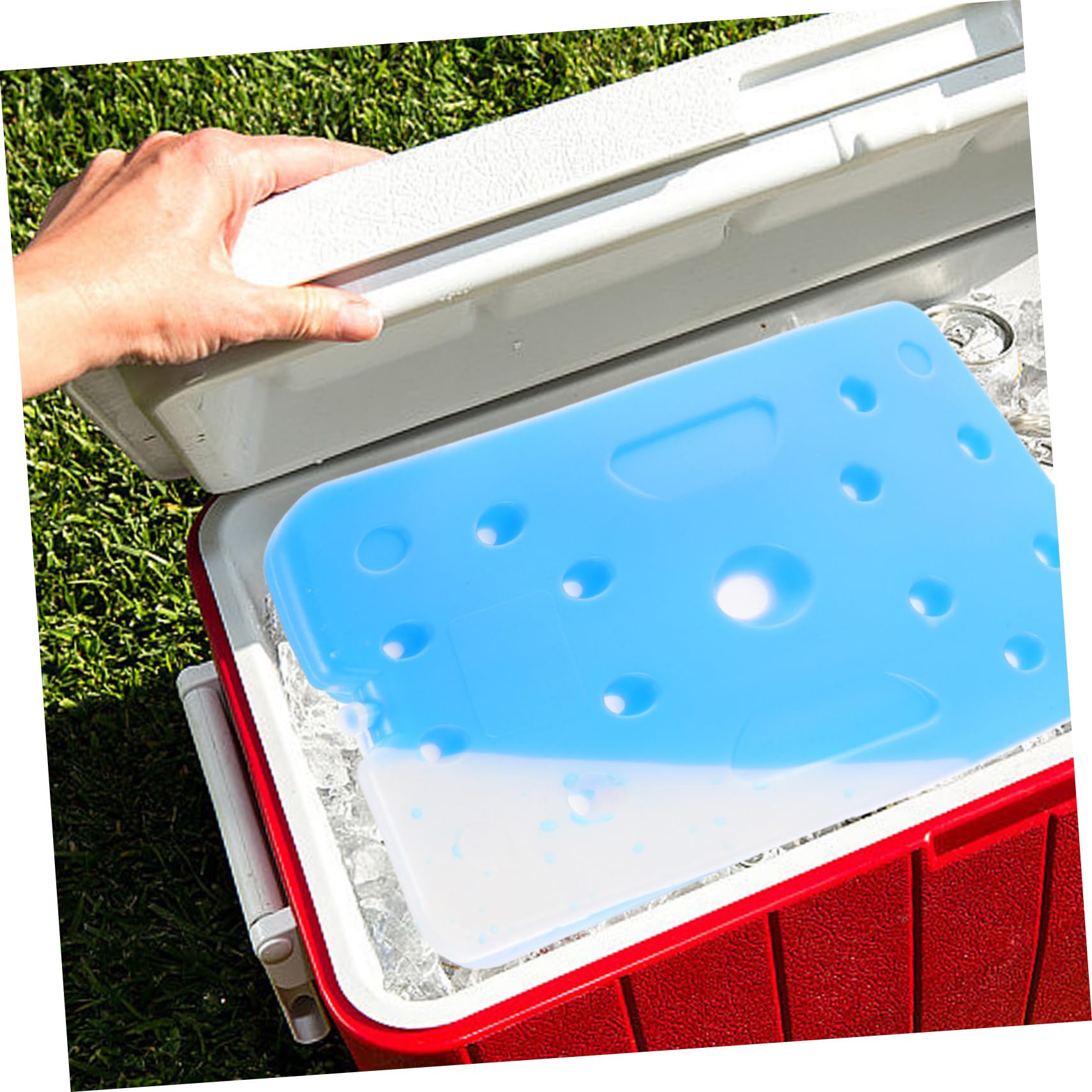 KOMBIUDA Packs de Glace Réutilisables Fête été 1500ml PE pour Camping
