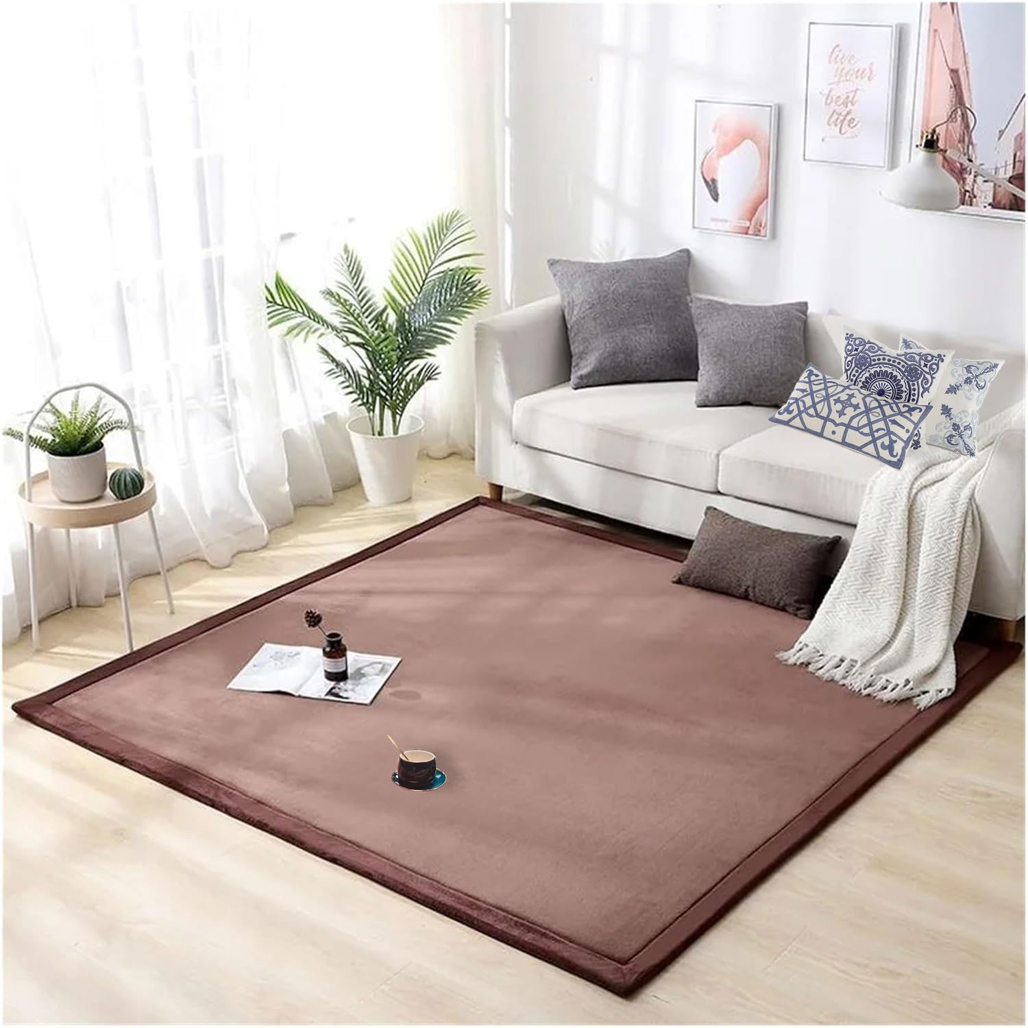 Alfombrilla de terciopelo premium para bebés, manta elegante de gran tamaño y tacto suave