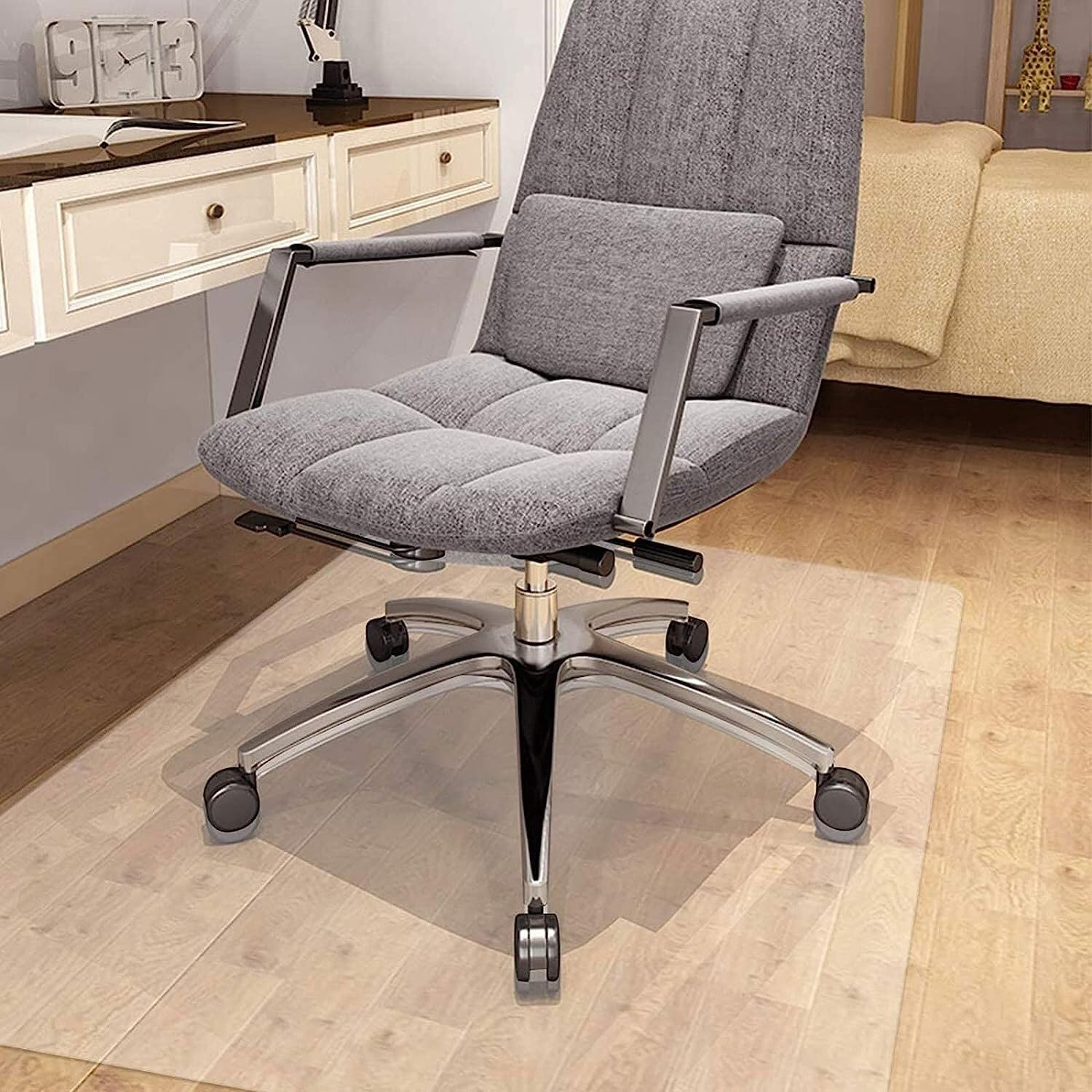 Tapis de sol transparent en PVC 70x70cm pour bureau et carrelage de maison