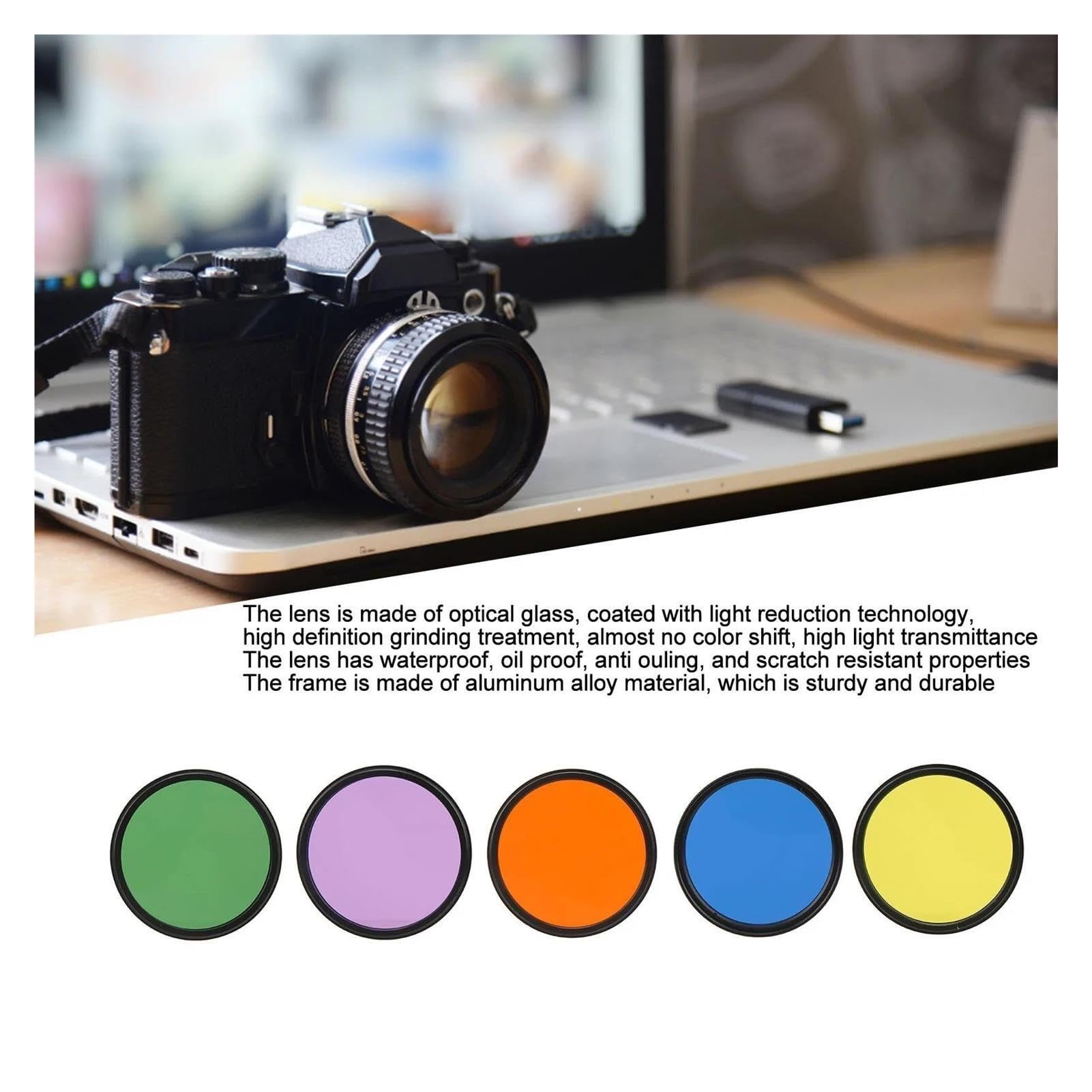Filtro for obiettivo fotocamera in vetro ottico da 52 mm