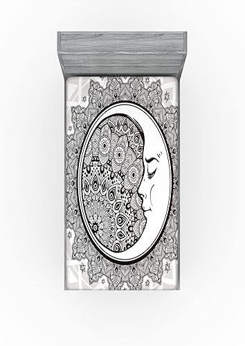 Miniatura 6 de Ambesonne Weimaraner - Sábana bajera ajustable, silueta de pedigrí de raza animal de perro y caza fantasma marrón sobre fondo liso, funda de cama