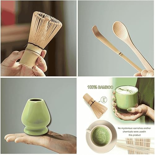 Miniatura 5 de Batidor y soporte de matcha, Chasen, juego y soporte de batidor de matcha, cuchara de té, cuchara, herramientas tradicionales japonesas para batir