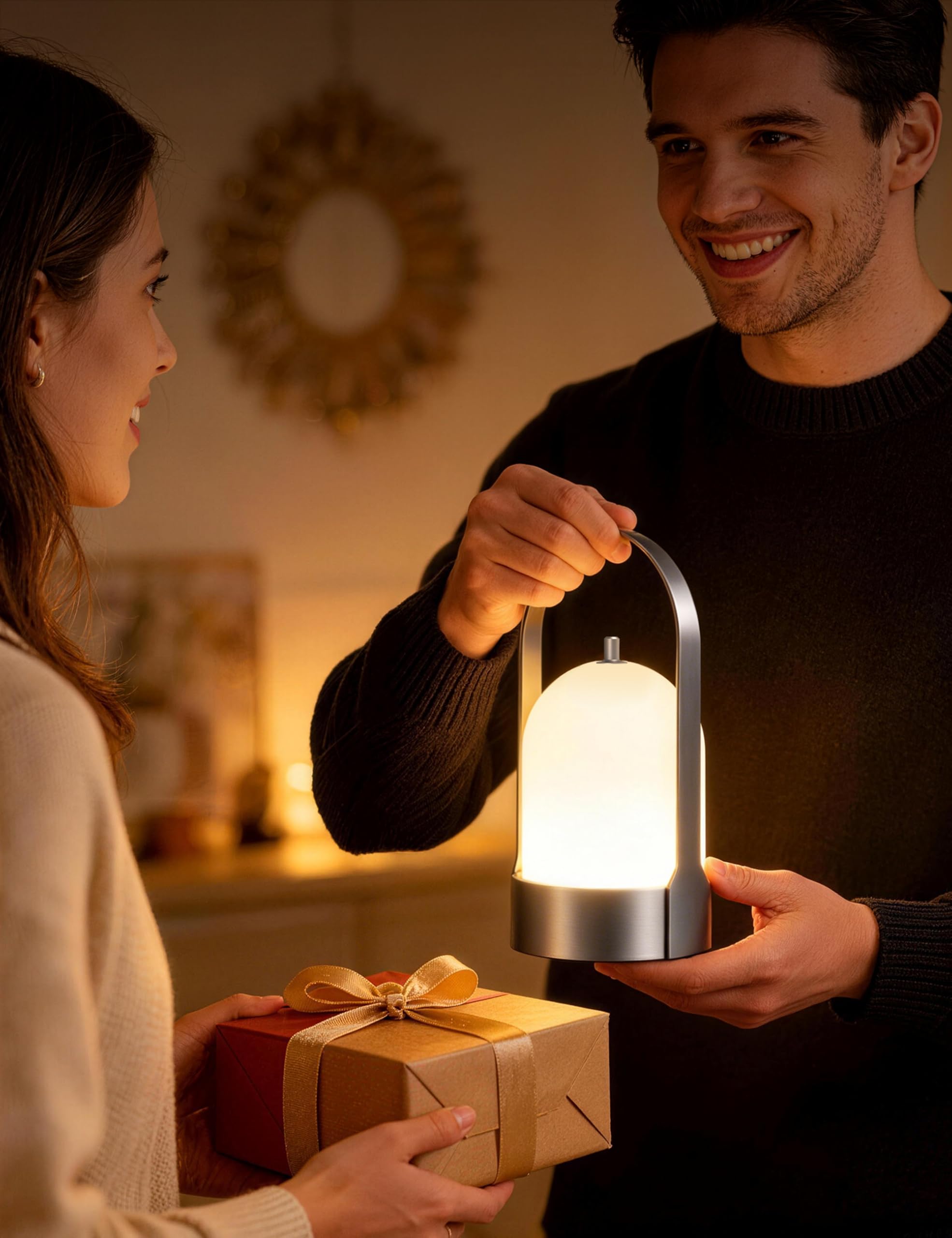 Tubicen Lámpara de mesa LED portátil para exteriores, impermeable, 4000 mAh, funciona con pilas, lámpara de mesa inalámbrica, recargable, 4 vías, táctil, regulable, portátil, para patio, cena, camping