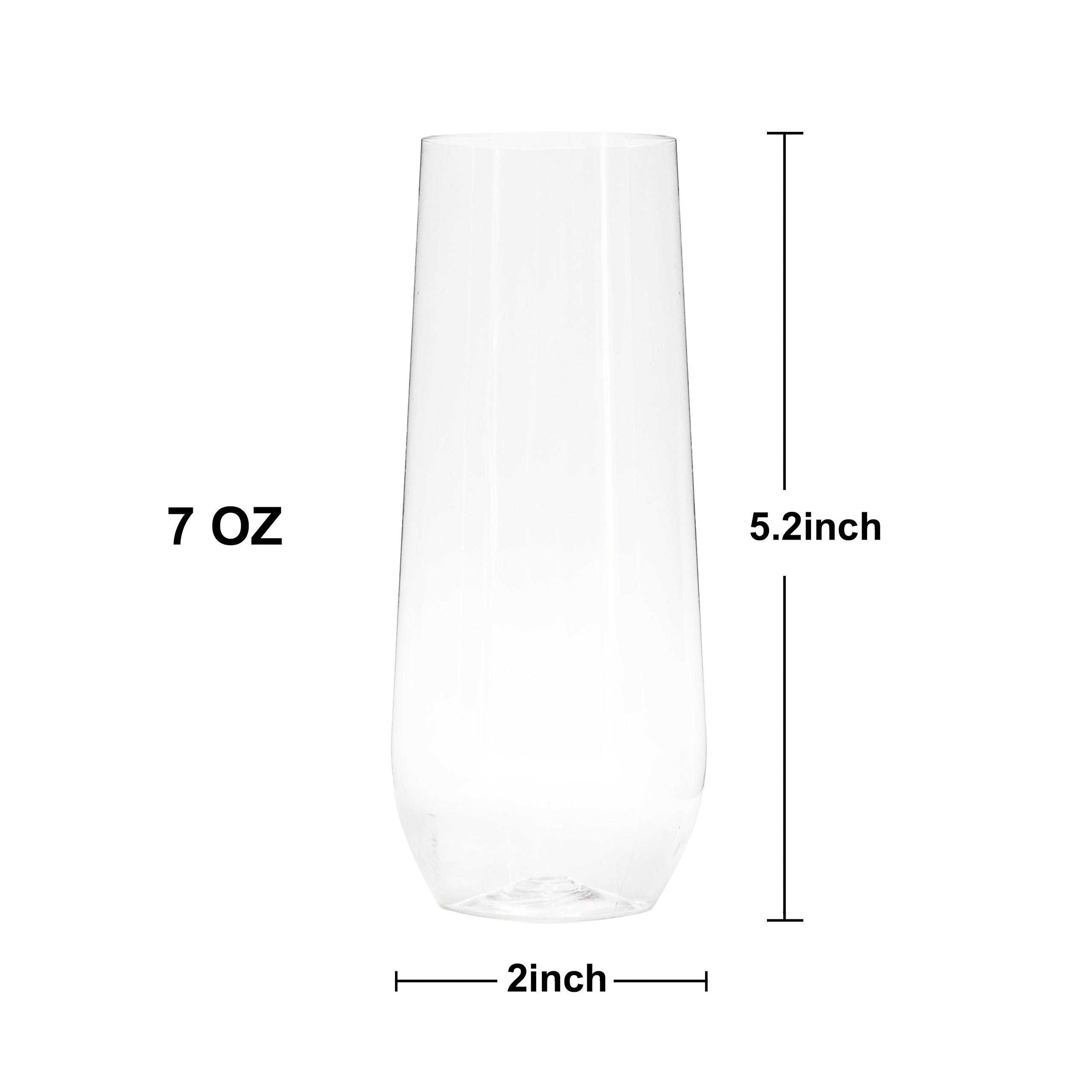 Youngever 16 Paquetes 200ML Copas de Champán Irrompibles, Copas de Champán de Plástico