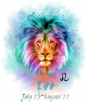 H+CO Inspired Leo Zodiac Sign The Lion, Colorful Artwork, Ideal Poster wall Art Decor for Home, Office, Bedroom, Kitchen, Children room, and Games Room Unframed 8 x 10 Inch
