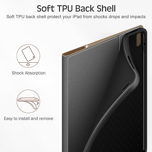 Miniatura 7 de KingBlanc Funda para iPad (A16) 11 Generación 11 pulgadas 2025, iPad 10 Generación 10.9" 2022 con soporte para lápices, funda protectora de cuero