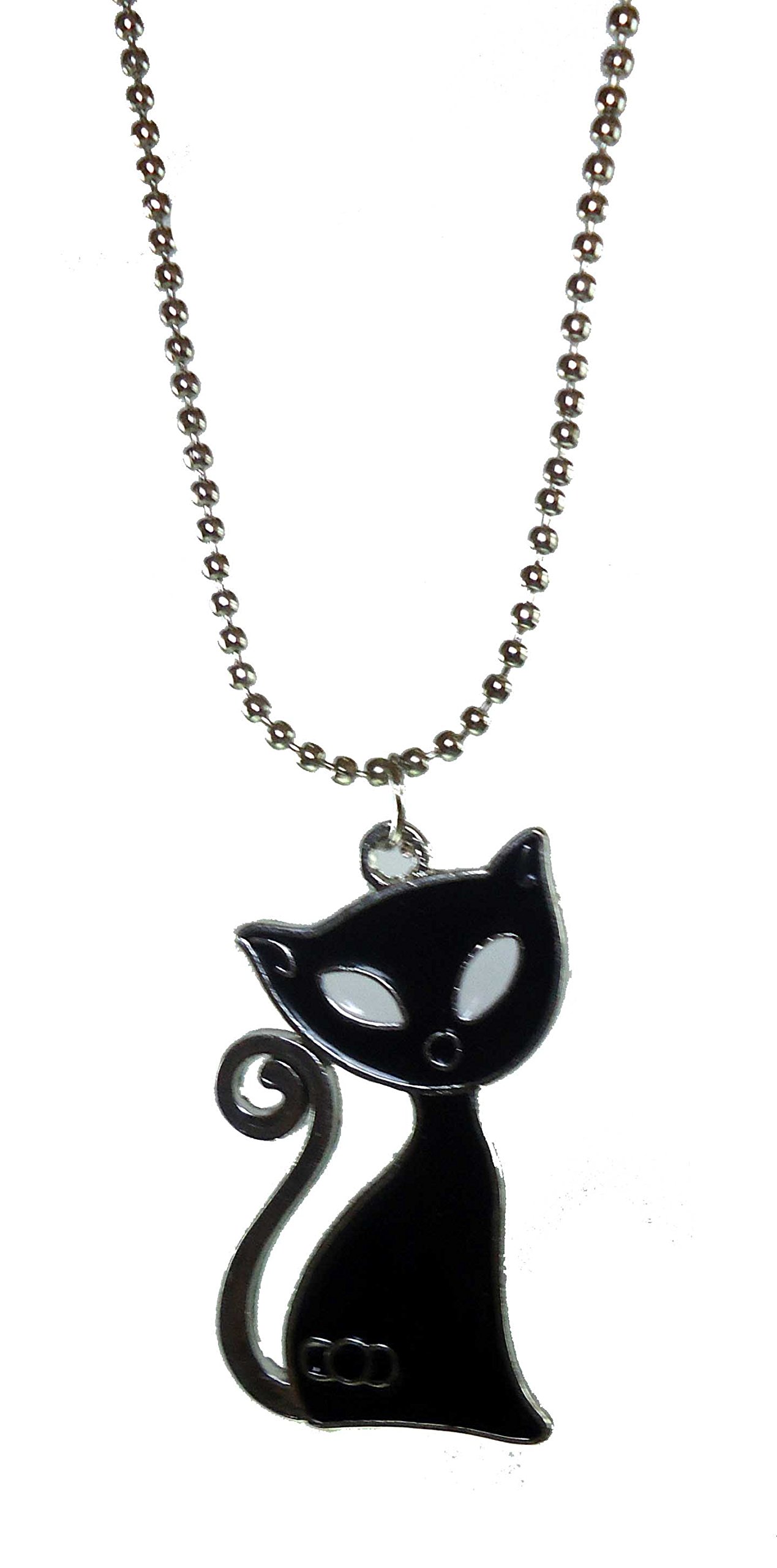 Trendy Black Cat Locket with Chain