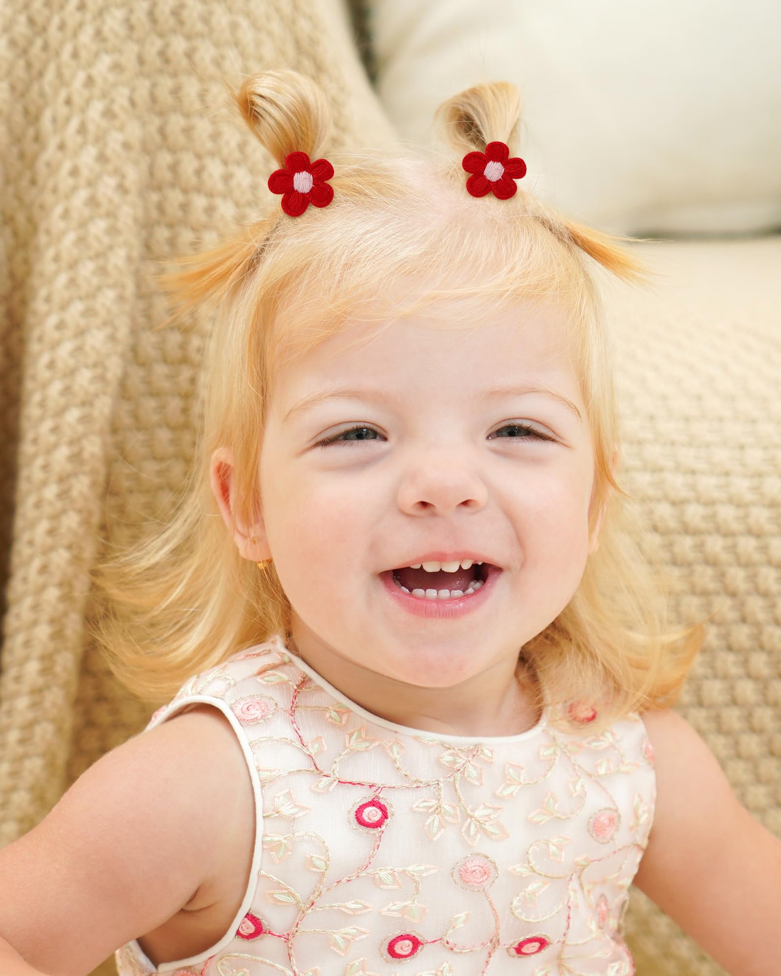 Jollybows 24 Pièces Élastiques à Cheveux Fleuris, Chouchou à Cheveux Mini Élastiques Cheveux pour Femmes Filles bebe