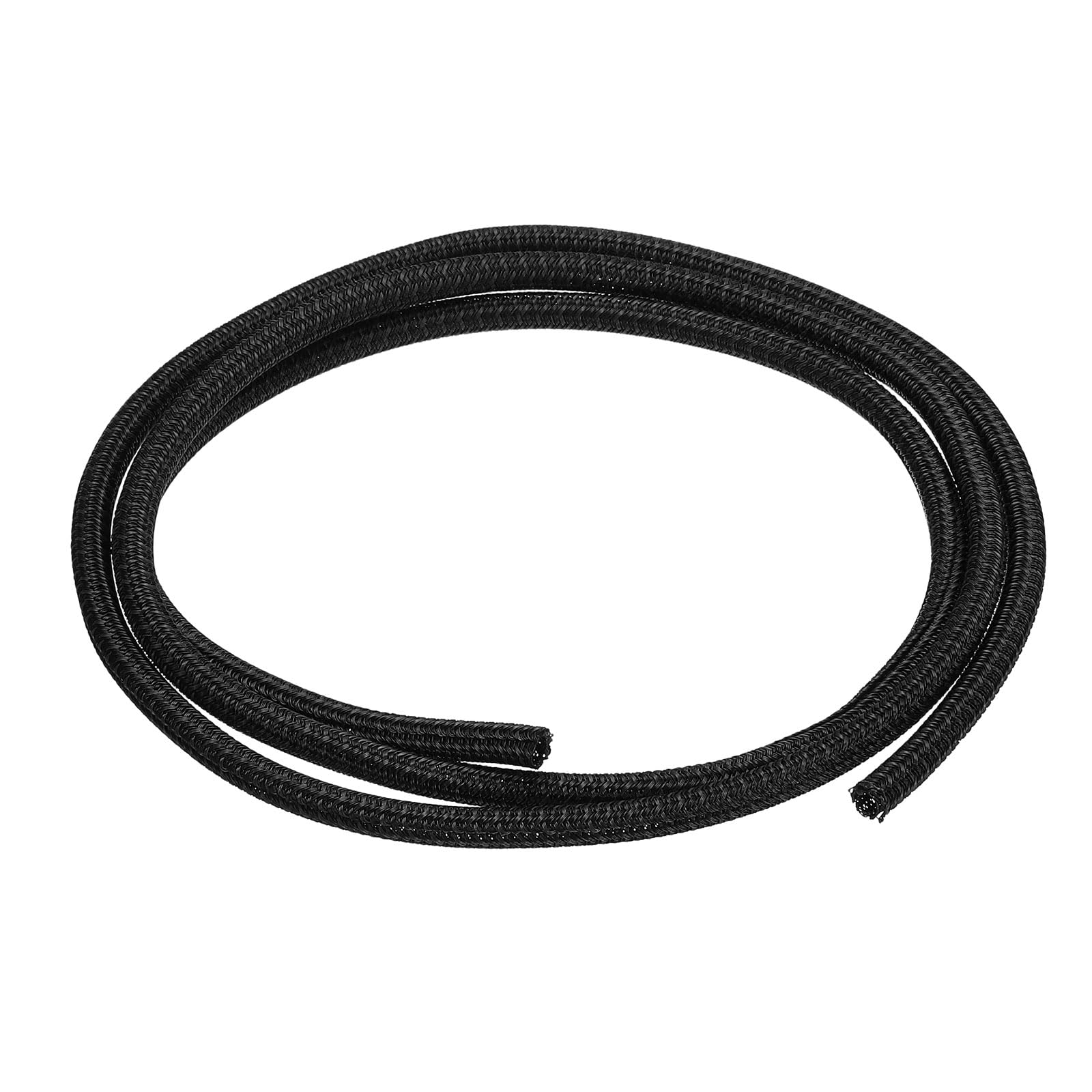 sourcing map Split Sleeve Wire Loom 1/8" 5Ft Black Self Wrapping Braided Sleeve UL94-V2 Fireproof PET Sleeving for Automotive, Home Cable Management — image 1