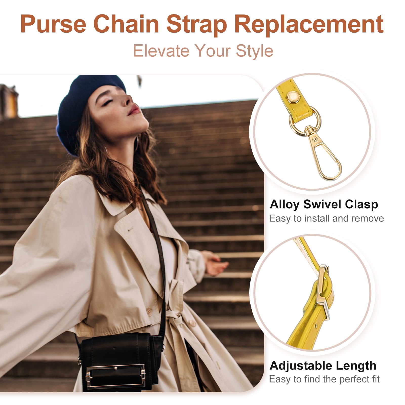 PATIKIL Leather Purse Strap Replacement 47 Inch - Image 3