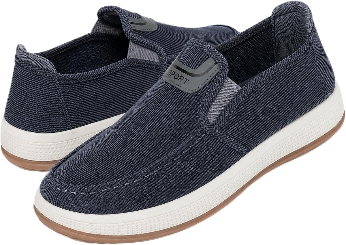 Men Boat Shoes Slip On Walking Loafers Width Shoes Non Slip Sneakers Lightweight Comfort Fashion Business Work