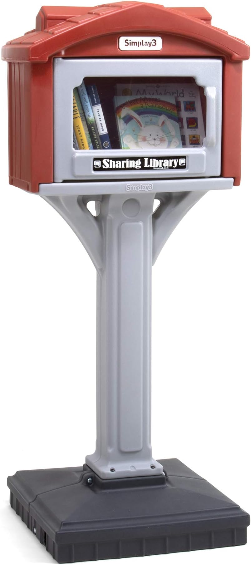 Simplay3 Dig-Free Sharing Library for Indoor or Outdoor Use, Little Sharing Library for Neighborhoods and Schools, Made in USA