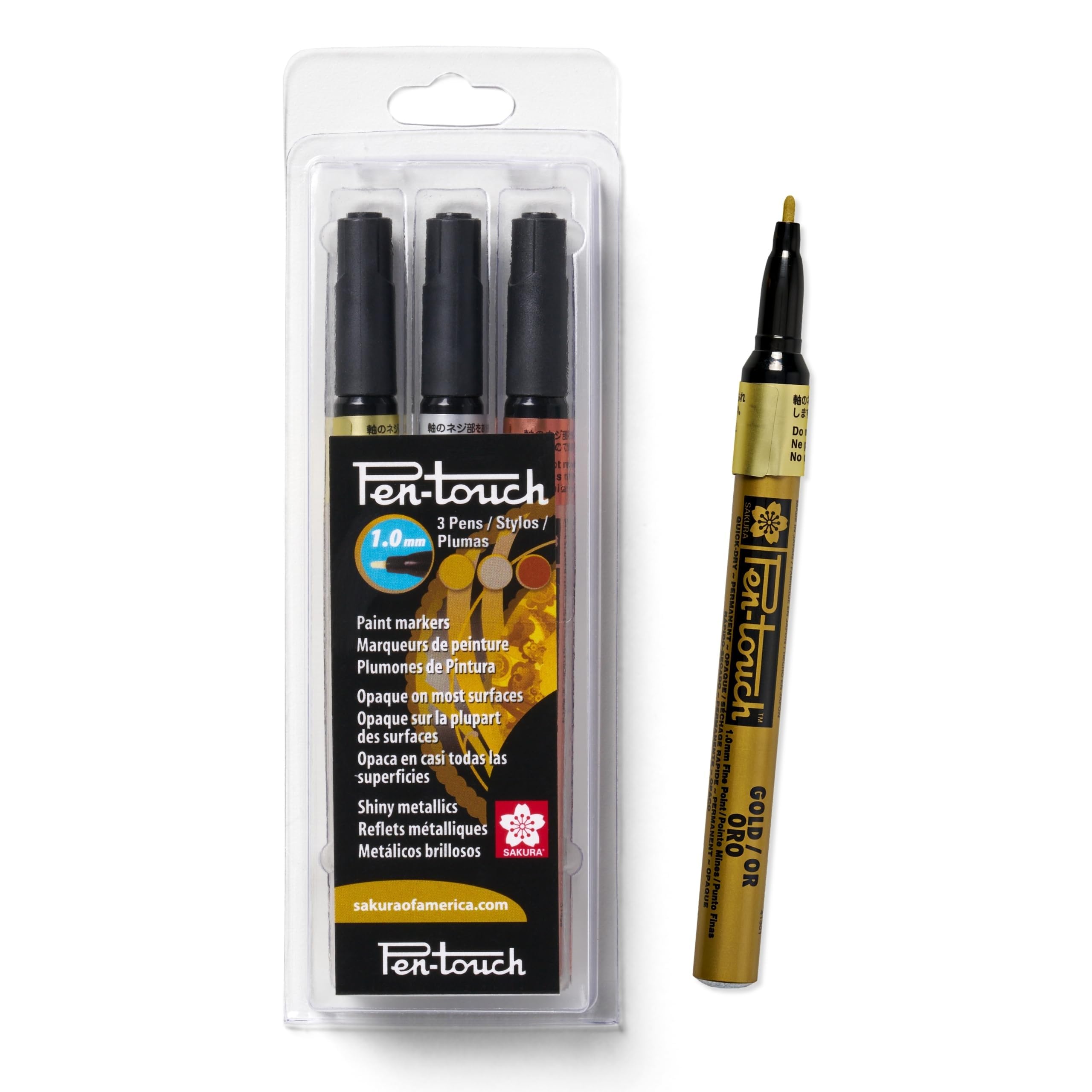 Amazon.com: SAKURA 42391 3-Piece Fine Pentouch Paint Marker, 1.0mm