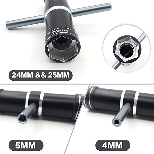 Miniatura 5 de Llave de rueda hexagonal de manga multifunción de aluminio, 0.157 in, 0.217 in, 0.945 in, 0.984 in, herramientas de reparación, adaptador hexagonal