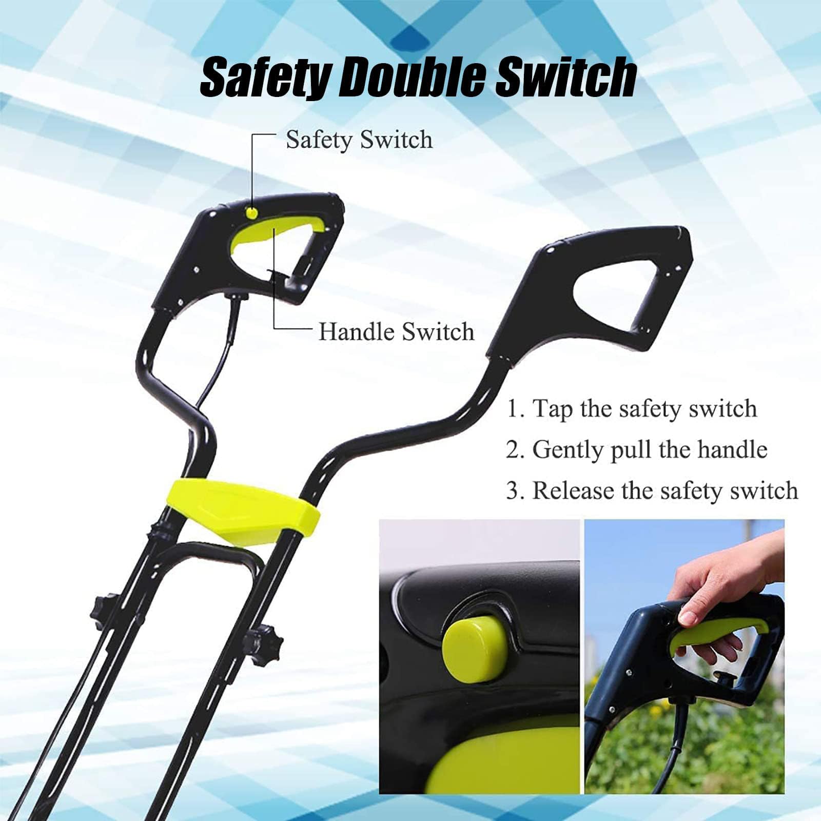 Generico Motozappa Elettrica 40V con Batteria da 4.0Ah e Interruttore di Sicurezza, 180 Giri/min, Multifunzionale per Orticoltura e Giardinaggio