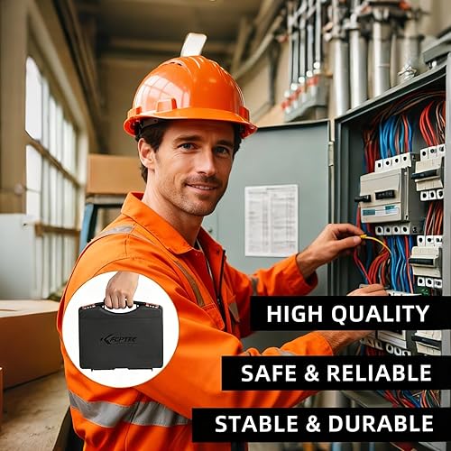 Miniatura 8 de KF CPTEC Juego de herramientas de prensado de 9 piezas, crimpadora de alambre de trinquete con mandíbulas intercambiables para encogimiento de