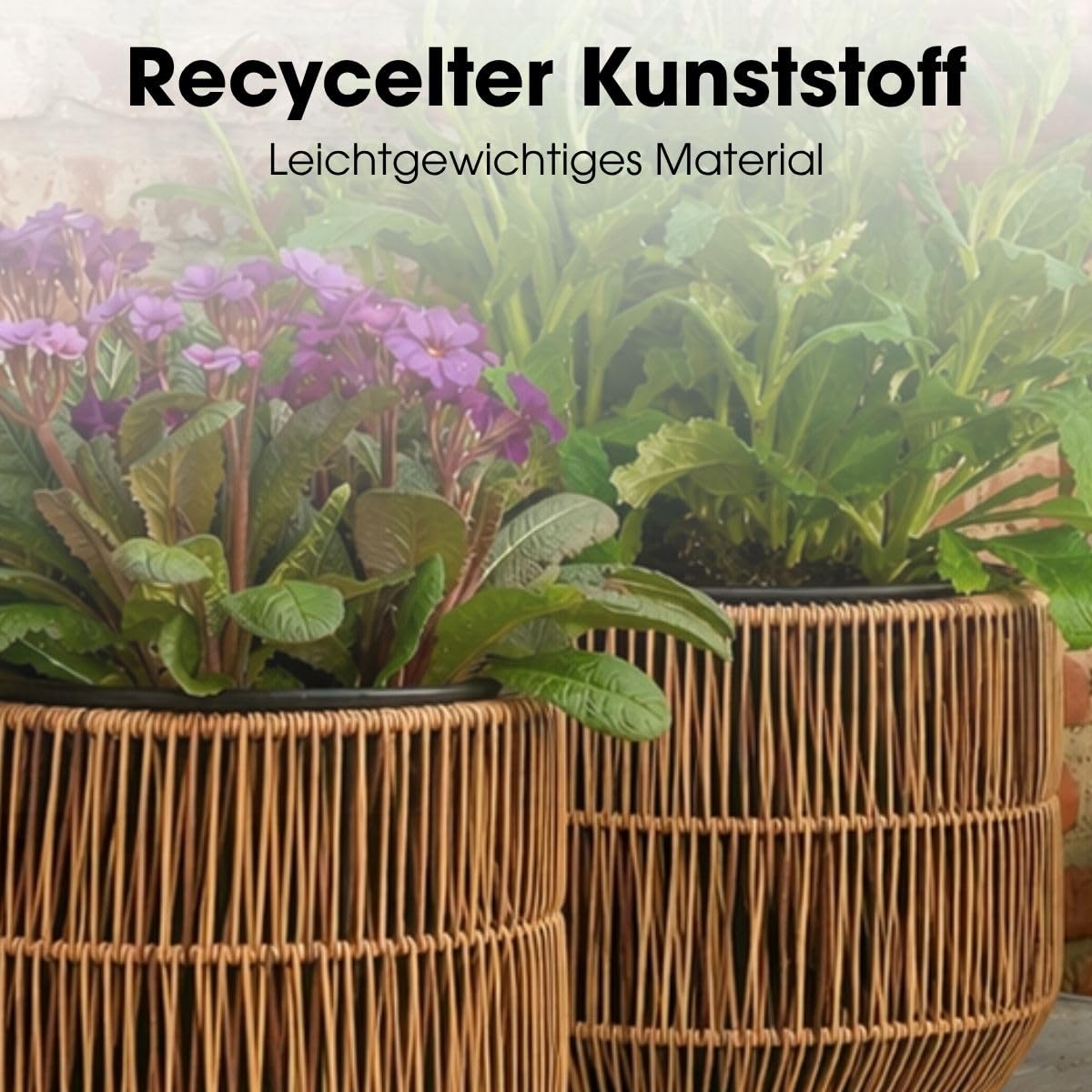 MICA Decorations Peta Blumentöpfe – Set von 3 – Pflanzentopf für Blumen und Außenpflanzen – Für den Außenbereich – Dunkelbraun