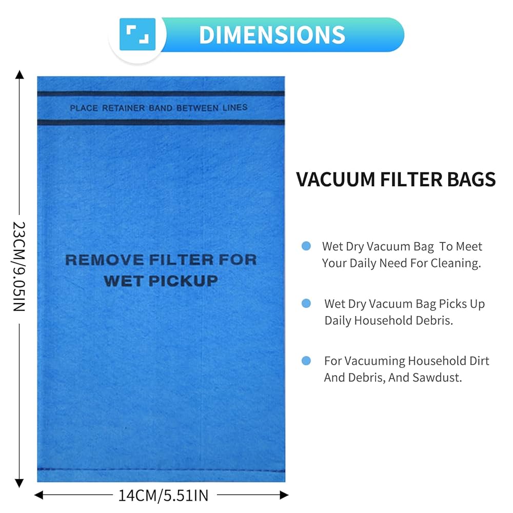 小物 Fedor Wet Dry Vac Filter Bag WS01025F2 - For Stinger 2.5-5 Gallon