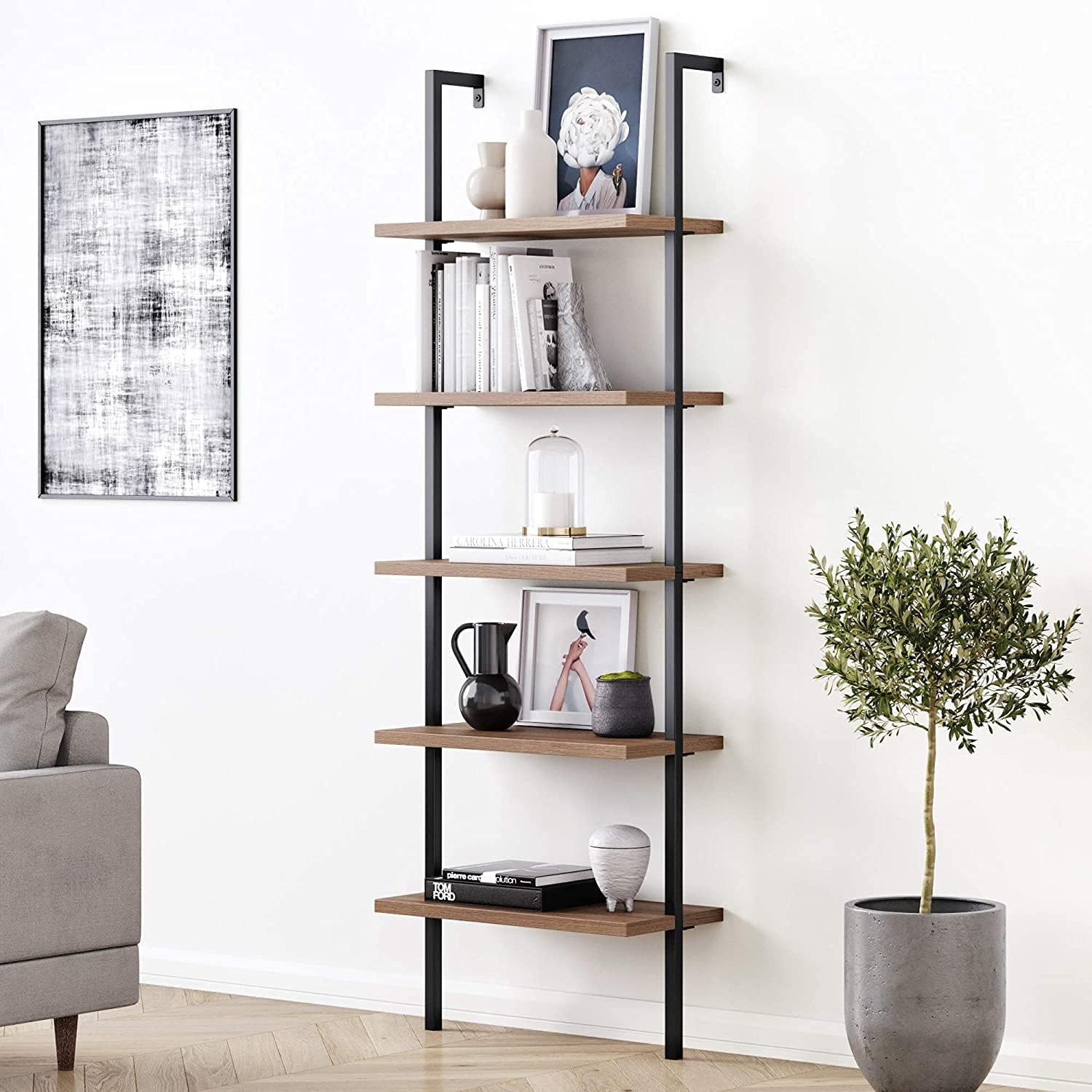Nathan James Theo 5-Shelf Bookcase