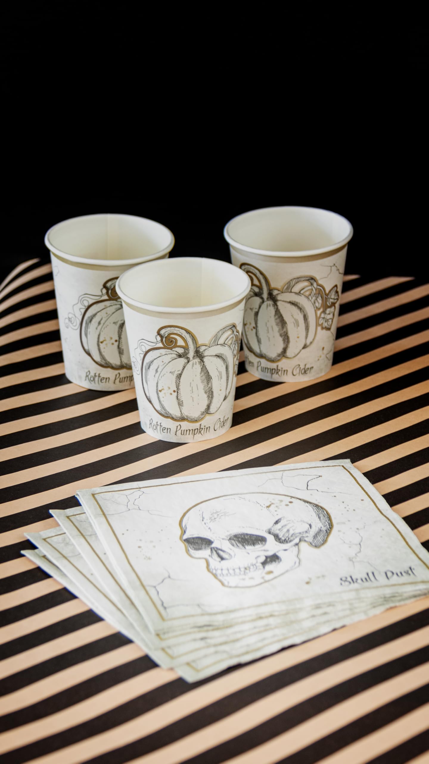 Folat 23890 Serwetki dekoracyjne Creepy Curiosities-33 x 33 cm-20 sztuk przerażające horrory dekoracja dekoracja nawiedzony dom i impreza Halloween, kolor biały