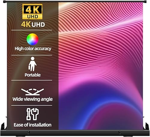 Pantalla de proyector portátil sin tensión, color blanco mate, pantalla de cine con ángulo de visión de 178, pantalla de proyector para exteriores,