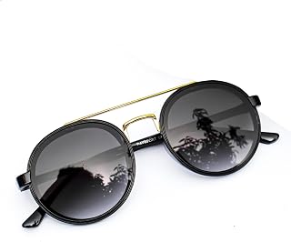 DURER Round Polarized and UV Protected Unisex Sunglasses, Black and Gold Price In India