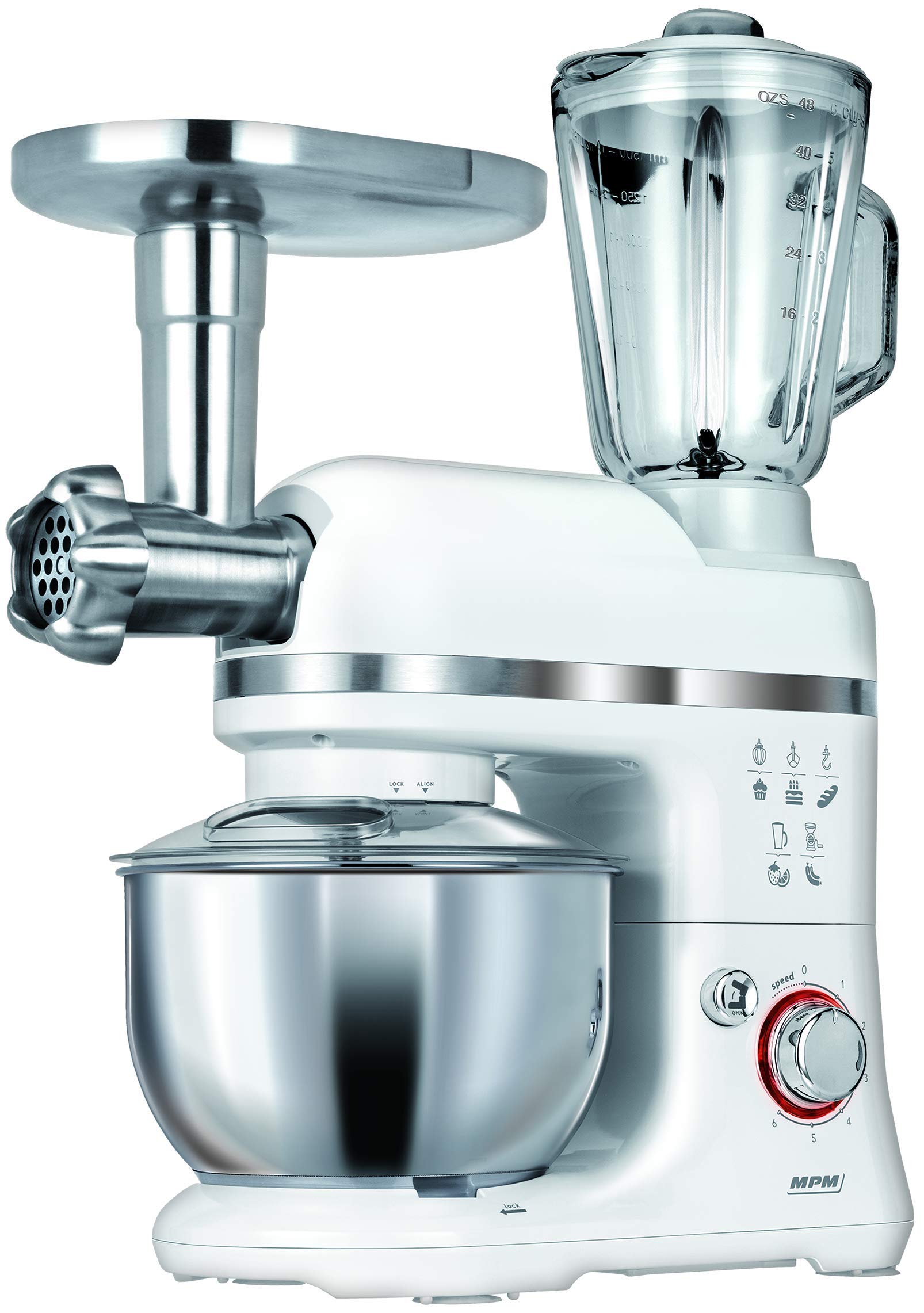 MPM mrk-15 wielofunkcyjny robot kuchenny z mikserem, maszynką do mięsa, blenderem, makaronem, 1200 W