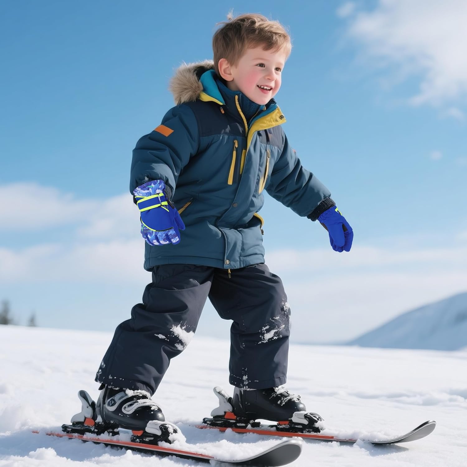 Kids' Winter Ski Gloves Water-Repellent Non-Slip Windproof Snow Gloves Mittens for Boy Girl (for 4-7 Years) - Image 7