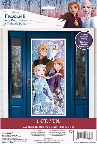 Miniatura 2 de Unique Disney Frozen 2 - Póster de puerta encantadora, 27 x 60 pulgadas (1 unidad), accesorio de fiesta encantador para momentos mágicos y memorables