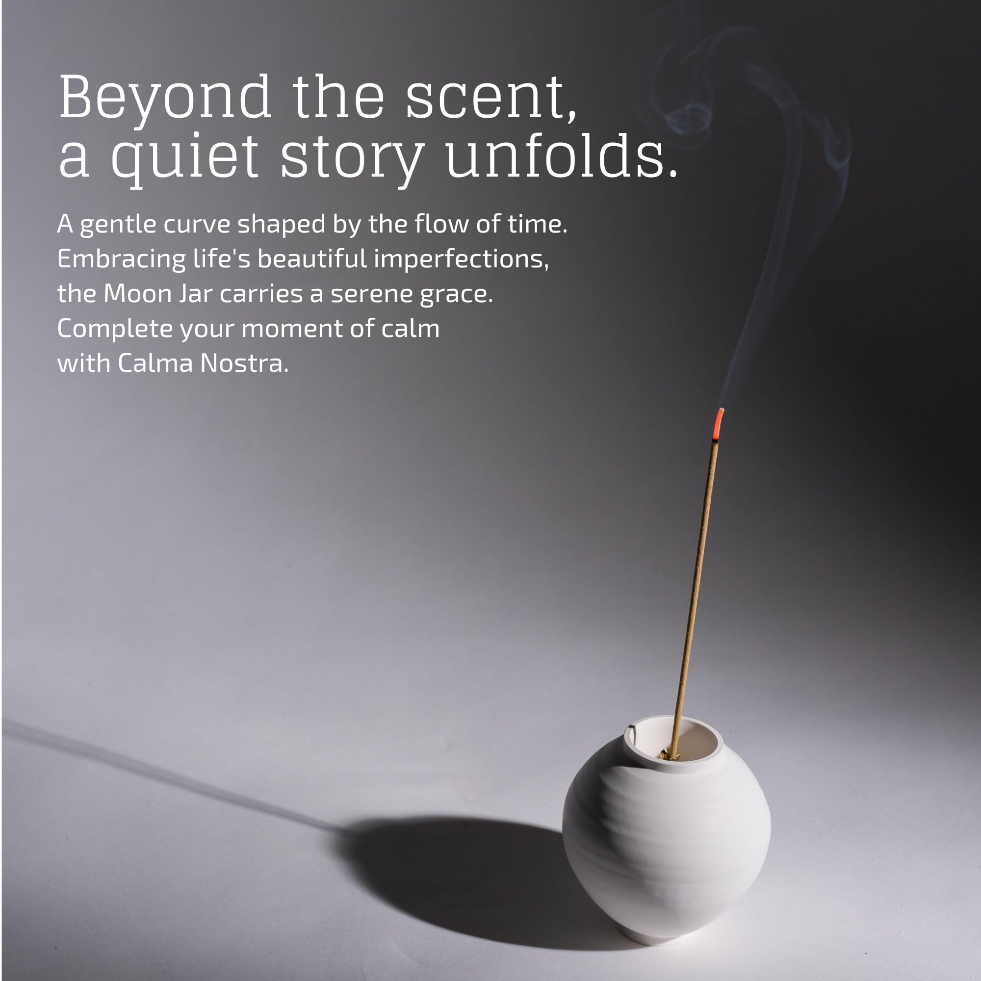 Calma Nostra Korean Moon Jar Classic Set - White Ceramic Incense