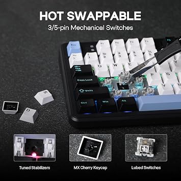 EPOMAKER Aula F108 Wireless Gaming Keyboard, Full Size Mechanical Keyboard