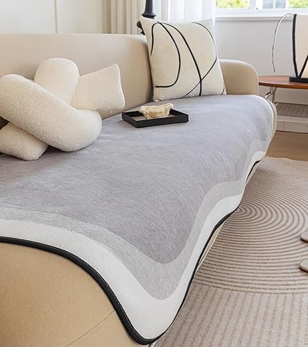 Miniatura 1 de vctops Funda de sofá de lujo en degradado de chenilla, antideslizante, súper suave, funda protectora de muebles, alfombras para sala de estar y