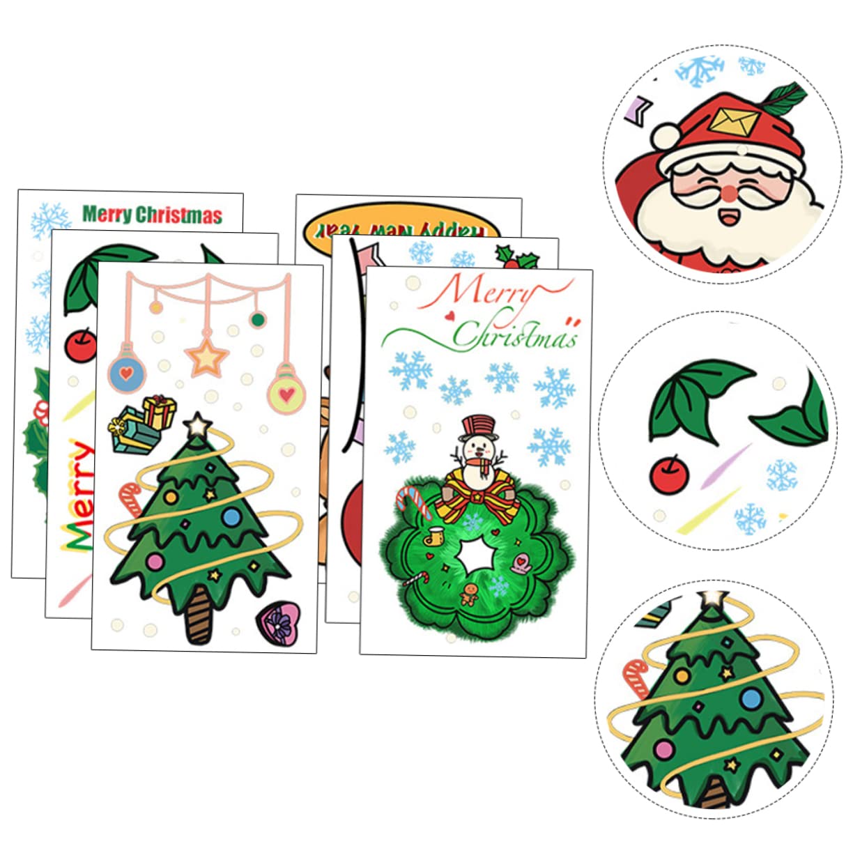 HOMSFOU 30stücke Weihnachtliche Wandsticker Selbstklebende Fensterbilder Für Türen Und Wände Dekoration Für Weihnachten Und Neujahr Einfache Anwendung Wiederverwendbar