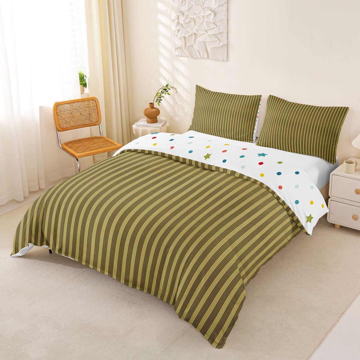 Homemissing Vintage Stripes Bettwäsche Set 155x220cm Erwachsene Kinder