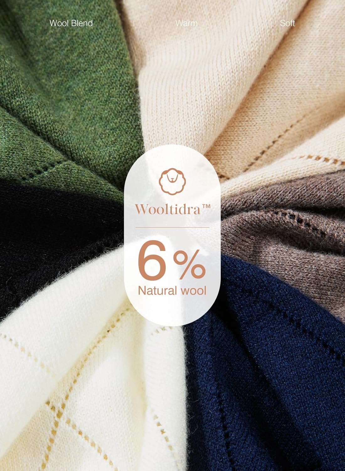 Dokotoo Sweaters for Women Long Sleeve Wool Blend Crewneck Diamond Hollow Out Lightweight Soft Fall Pullover Sweater Tops - Image 6