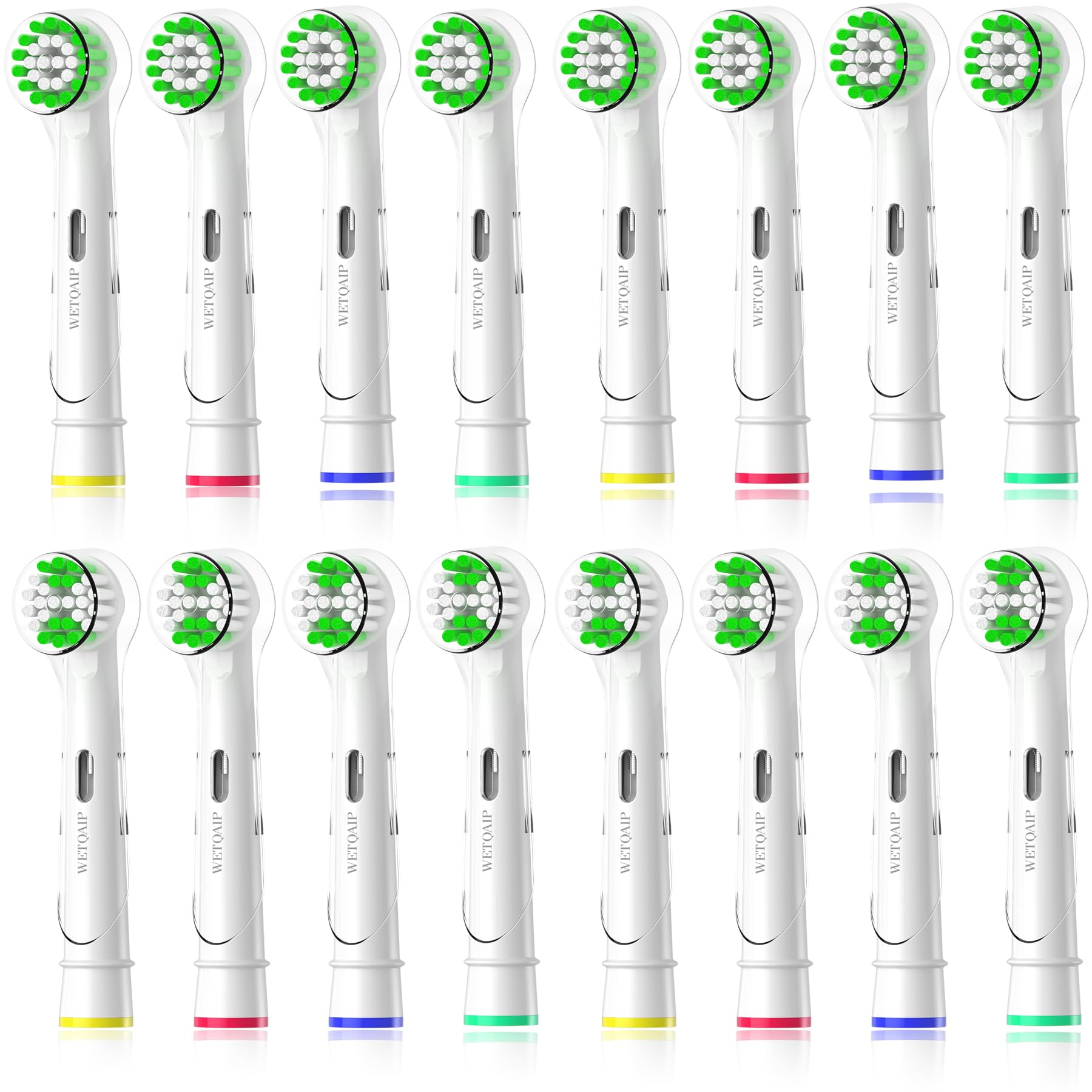 Wetqaip Testine di Ricambio Compatibili con Oral b Testine Spazzolino Elettrico, 8 Sensitive+8 Precisione+16 Tappi di Copertura-Bianco