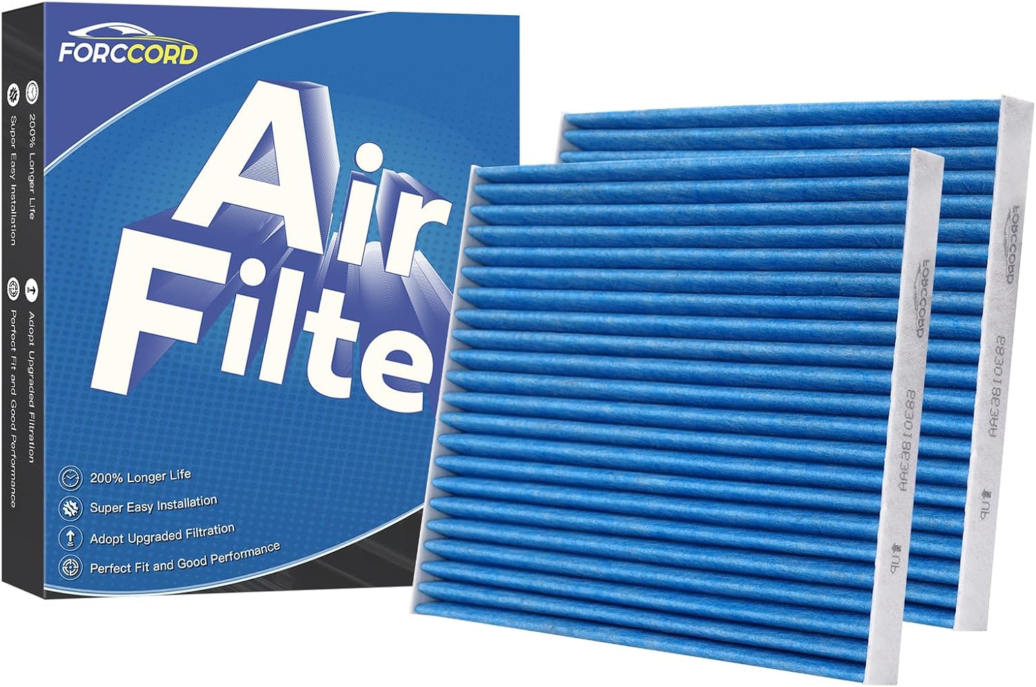 2-PACK Cabin Air Filter Fits for Jeep Gladiator 20-26 V6 3.6L, Wrangler 18-26 L4 2.0L/V6 3.6L, Wrangler 21-26 V8 6.4L Activated Carbon Cabin Filter Replacement for 68301863AA Accessories