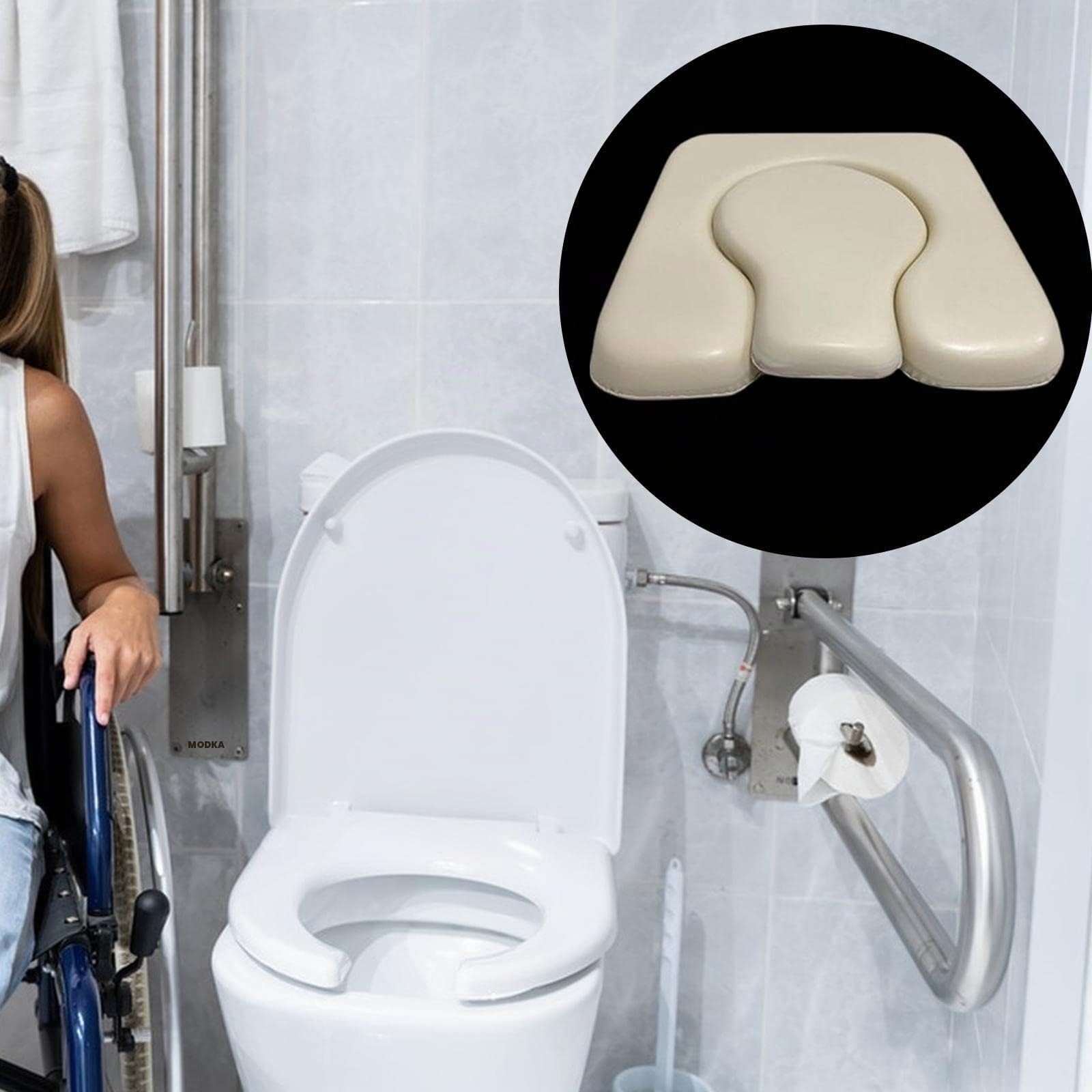 Colcolo Cojín de Asiento de Inodoro Cojín de Asiento de Inodoro Extraíble Suave para Silla discapacitada