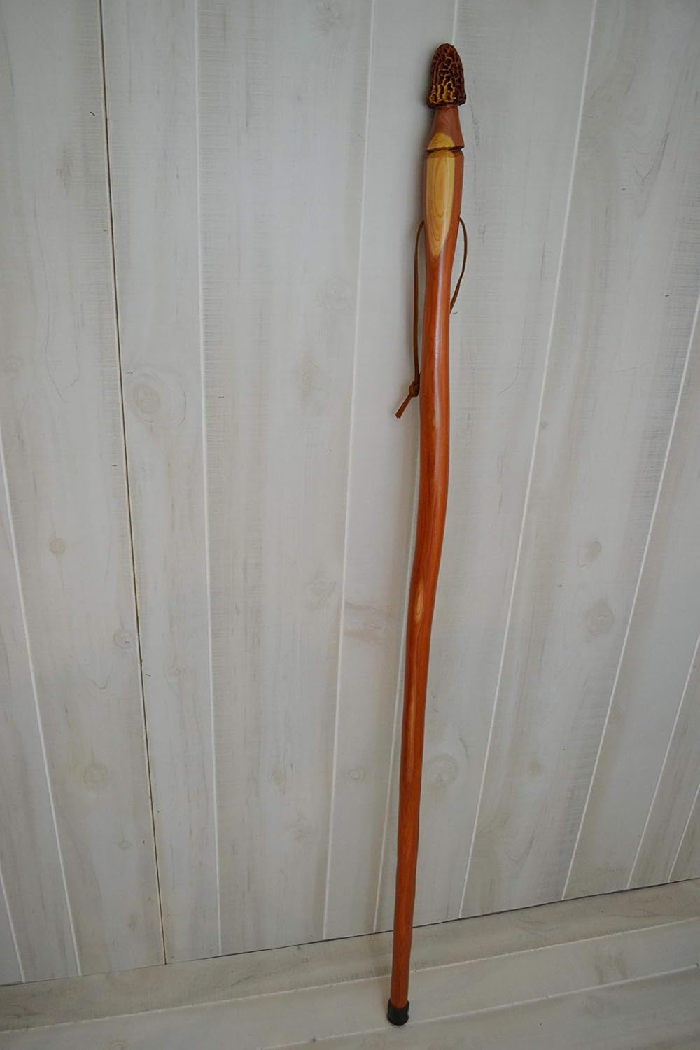 Morel Mushroom Walking Stick, Mushroom Hunting Stick, Cedar 60" by Creation Carvings