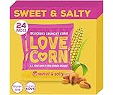 LOVE CORN Sweet & Salty Crunchy Corn Snack 20g x 24 Bags – Healthy Snacks Ideal for Gluten Free Diets – Alternative for Crisps, Popcorn & Chocolate – Perfect To Graze On