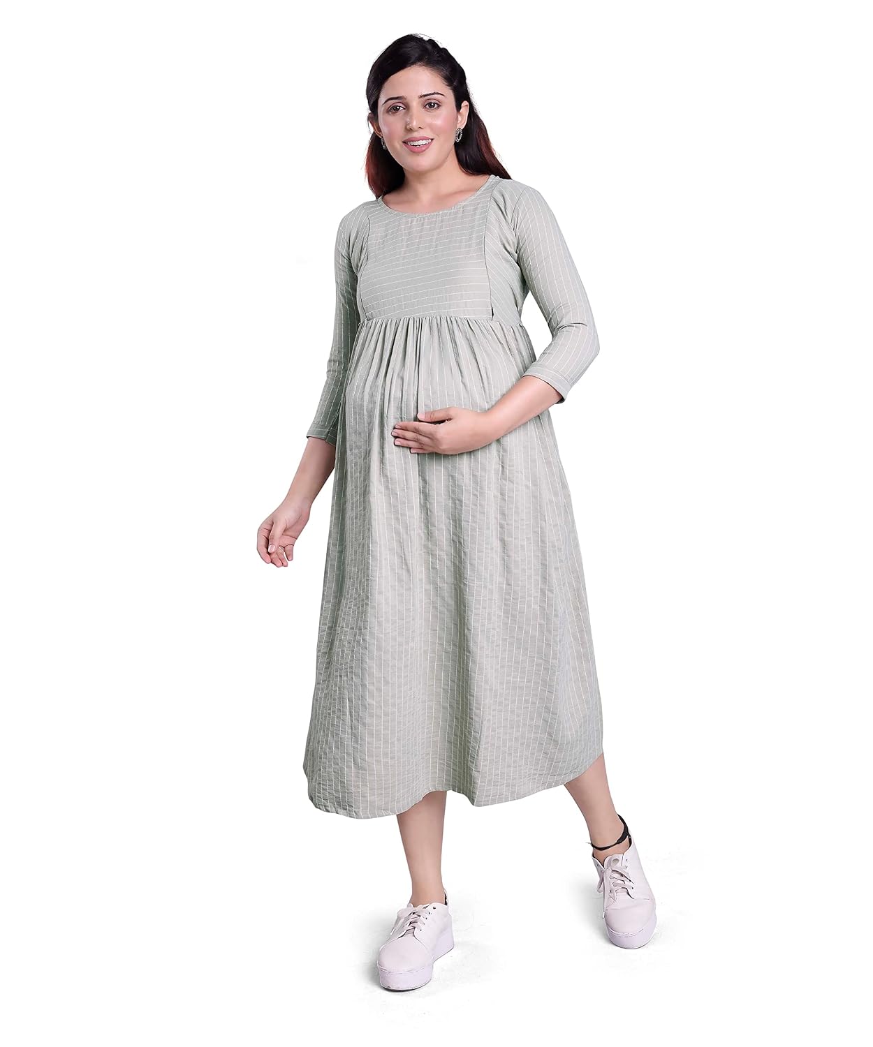 MAMMA'S MATERNITY Short Length Rayon Maternity/Nursing/Feeding Short Dress
