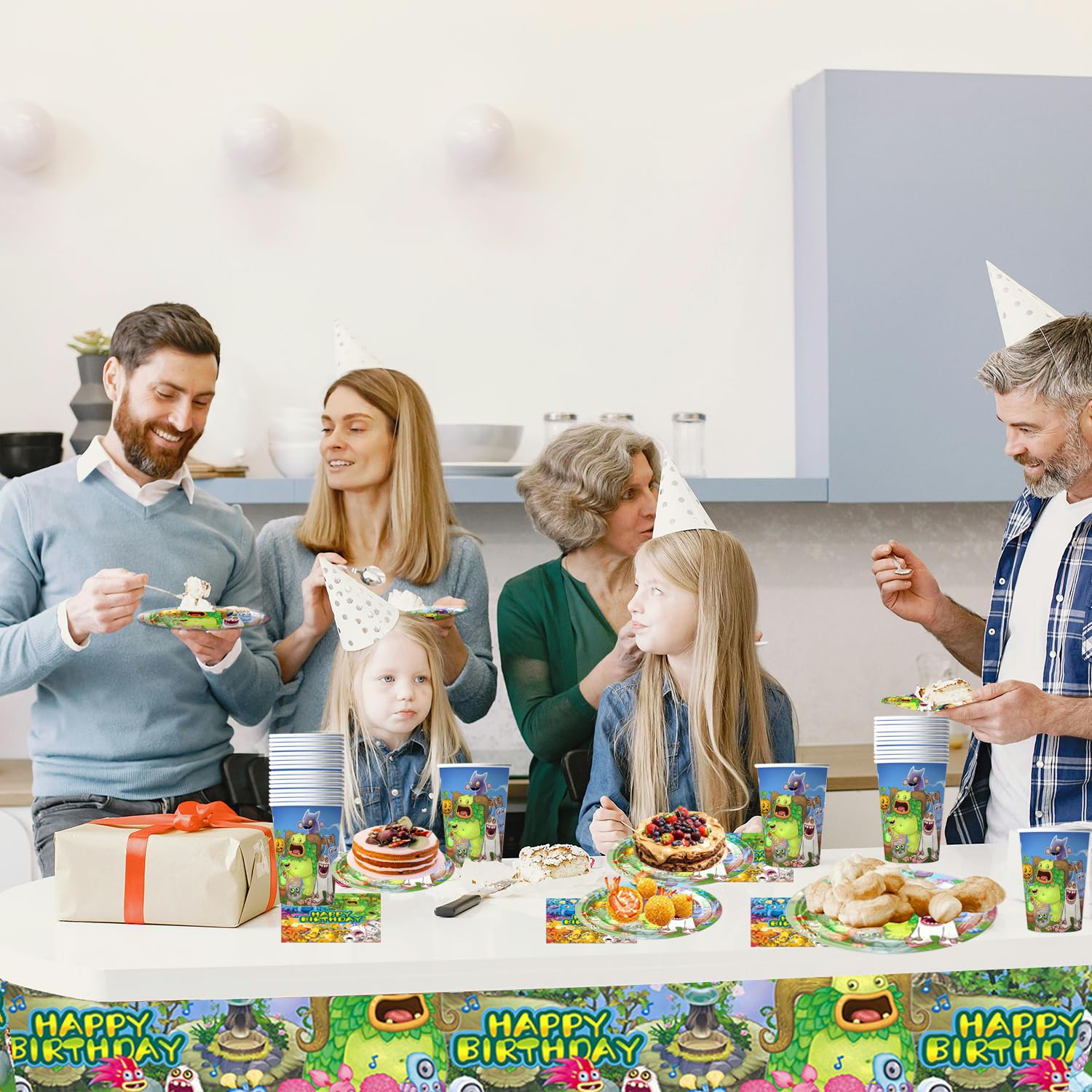 61PCS Set da tavola per festa a tema Trolls, festa di compleanno dell'elfo magico, Trolls dei cartoni animati, tazze, piatti, tovaglie, tovaglioli di carta, per 20 persone