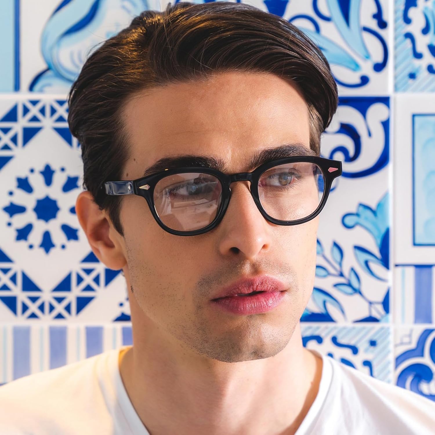 AIEYEZO Retro Computer Blue Light Blocking Glasses for Men Women Fashion Round Computer Gaming Glasses - Image 2