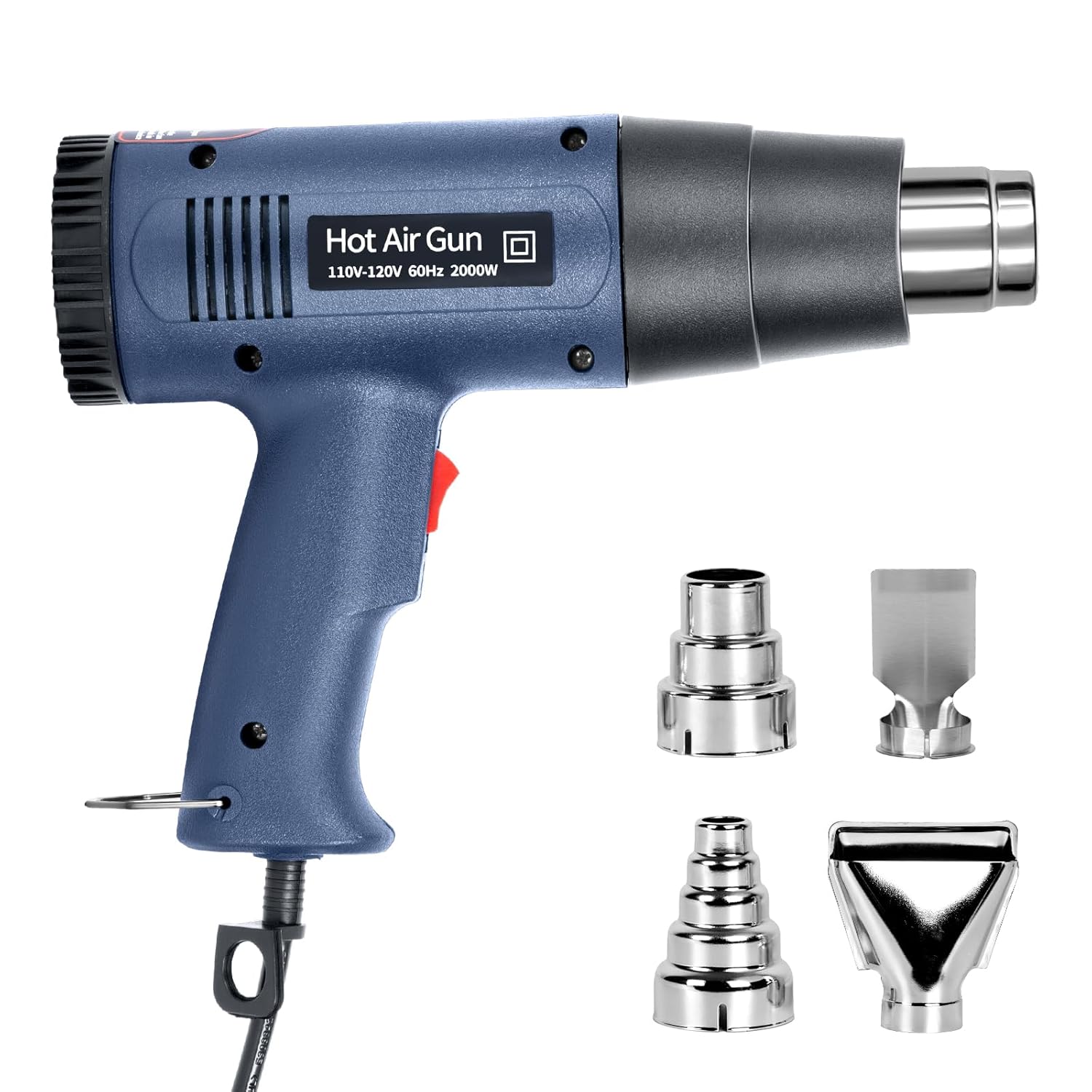 Heat Gun 1800W 250 1095 Variable Temperature Control Overload Protection with 4 Nozzles for Soften paint Putty Removal