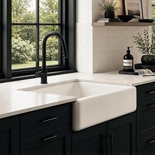Sinkology Grace 34 in White Fireclay Farmhouse Sink, Apron Undermount